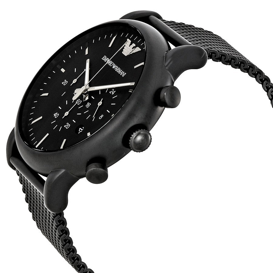  Shop Authentic Emporio Armani Sport Chronograph Black Dial Black Mesh Bracelet Watch For Men - AR1968 - Luxxuri