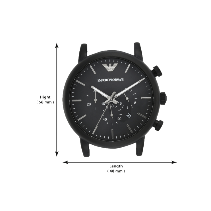  Shop Authentic Emporio Armani Luigi Chronohraph Black Dial Black Leather Strap Watch For Men - AR1970 - Luxxuri
