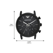  Shop Authentic Emporio Armani Luigi Chronohraph Black Dial Black Leather Strap Watch For Men - AR1970 - Luxxuri