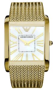  Shop Authentic Emporio Armani Mother of Pearl Dial Gold Mesh Bracelet Watch For Men - AR2016 - Luxxuri