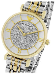  Shop Authentic Emporio Armani Gianni T Bar Analog White Dial Two Tone Steel Strap Watch For Women - AR2076 - Luxxuri