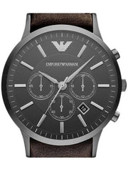  Shop Authentic Emporio Armani Sportivo Black Dial Brown Leather Strap Watch For Men - AR2462 - Luxxuri