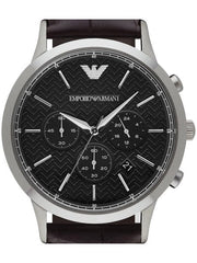  Shop Authentic Emporio Armani Renato Chronograph Black Dial Brown Leather Strap Watch For Men - AR2482 - Luxxuri
