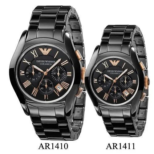 Shop Authentic Emporio Armani Chronograph Black Ceramic Stainless Steel Dial Watch For Women - AR1411 - Luxxuri