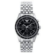  Shop Authentic Emporio Armani Tazio Chronograph Black Dial Silver Steel Strap Watch For Men - AR5988 - Luxxuri