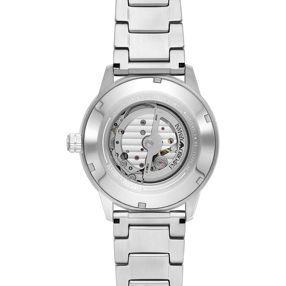  Shop Authentic Emporio Armani Mario Chronograph Automatic Blue Dial Silver Steel Strap Watch For Men - AR60052 - Luxxuri