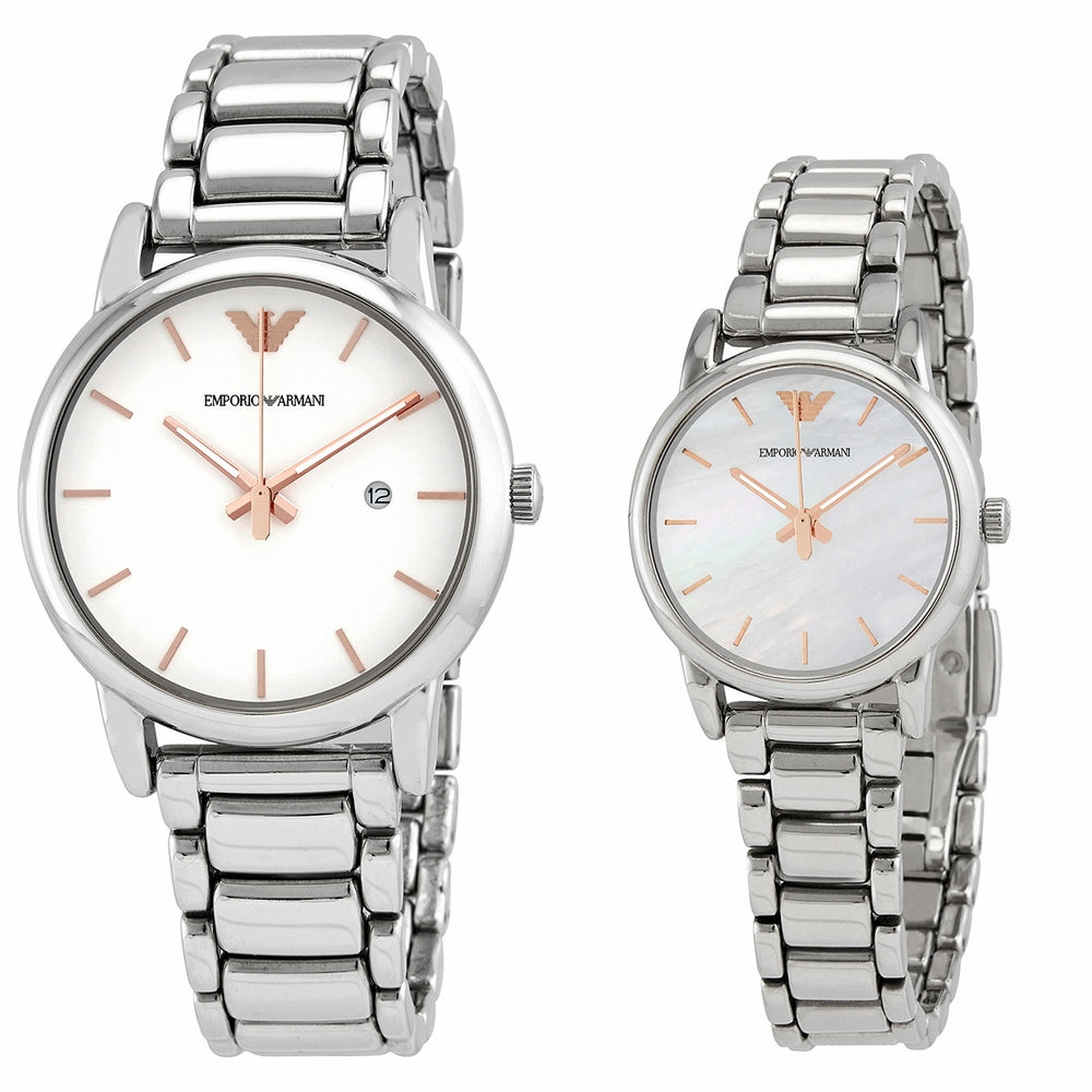  Shop Authentic Emporio Armani Quartz White Dial Silver Steel Strap Watch For Men - AR90000 - Luxxuri