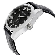  Shop Authentic Emporio Armani Valente Black Dial Black Leather Strap Watch For Men - AR0643 - Luxxuri