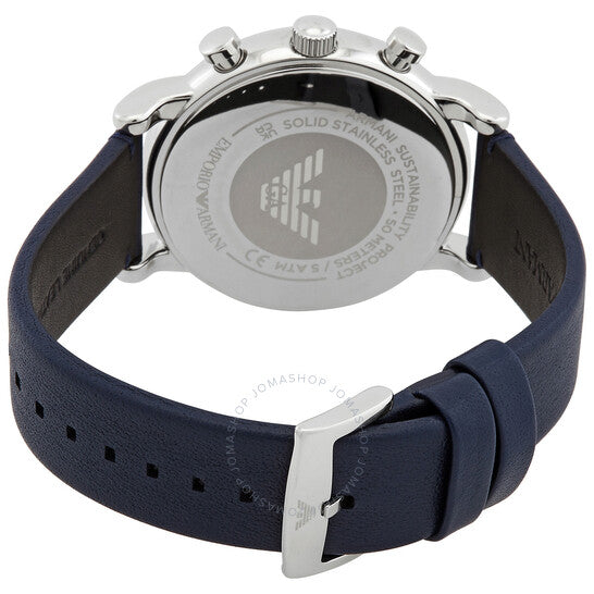  Shop Authentic Emporio Armani Luigi Chronograph Blue Dial Blue Leather Strap Watch For Men - AR11451 - Luxxuri
