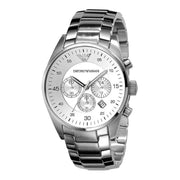  Shop Authentic Emporio Armani Sportivo Chronograph Silver Dial Silver Steel Strap Watch For Men - AR5963 - Luxxuri