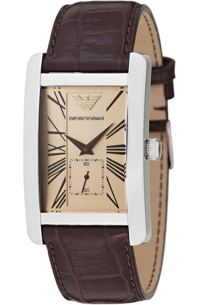  Shop Authentic Emporio Armani Classic Beige Dial Brown Leather Strap Watch For Women - AR0155 - Luxxuri