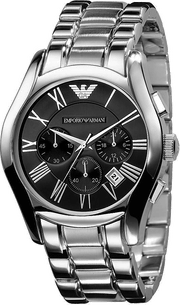  Shop Authentic Emporio Armani Valente Chronograph Black Dial Silver Stainless Steel Watch For Men - AR0673 - Luxxuri