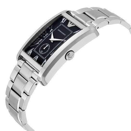  Shop Authentic Emporio Armani Classic Analog Black Dial Silver Steel Strap Watch For Men - AR1608 - Luxxuri