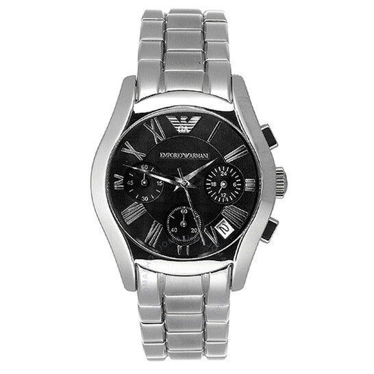  Shop Authentic Emporio Armani Velente Chronograph Black Dial Silver Steel Strap Watch For Women - AR0674 - Luxxuri