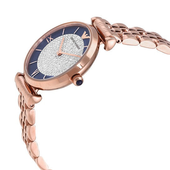  Shop Authentic Emporio Armani Gianni T-Bar Quartz Crystals Black Dial Gold Steel Strap Watch For Women - AR11423 - Luxxuri