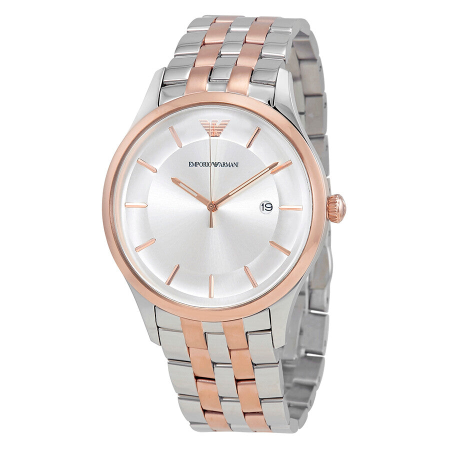  Shop Authentic Emporio Armani Lambda Analog Silver Dial Two Tone Steel Strap Watch For Men - AR11044 - Luxxuri