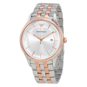  Shop Authentic Emporio Armani Lambda Analog Silver Dial Two Tone Steel Strap Watch For Men - AR11044 - Luxxuri