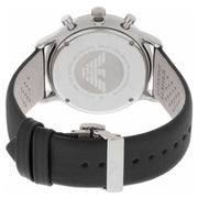  Shop Authentic Emporio Armani Gianni Chronograph Black Dial Black Leather Strap Watch For Men - AR0397 - Luxxuri