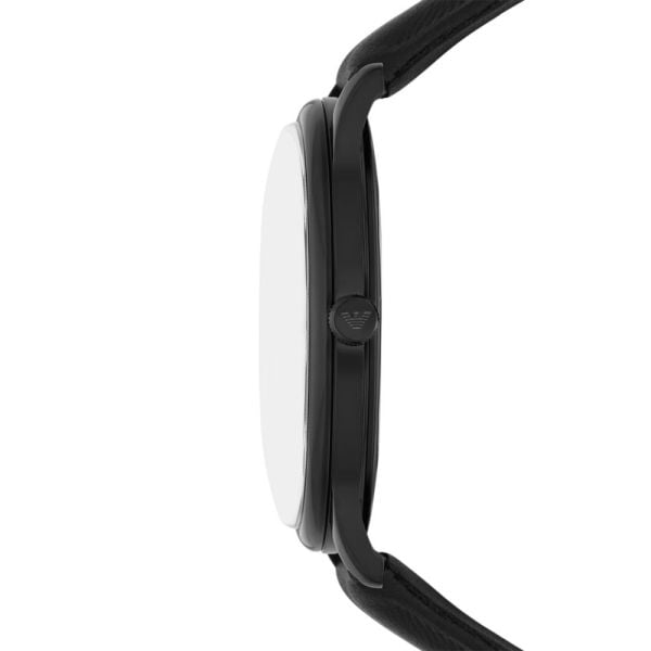  Shop Authentic Emporio Armani Minimalist Analog Black Dial Black Leather Strap Watch For Men - AR11573 - Luxxuri