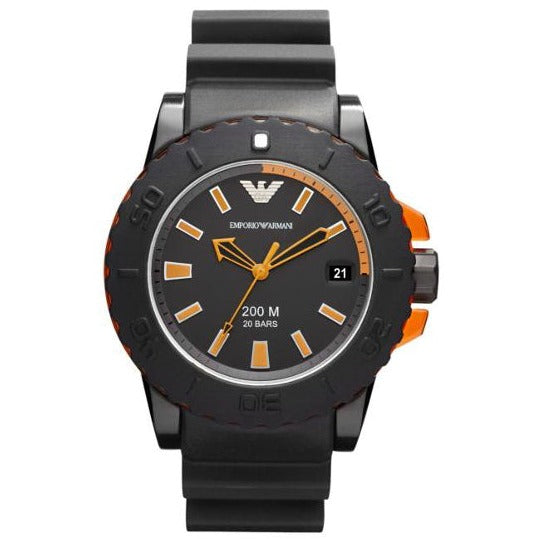  Shop Authentic Emporio Armani Sportivo Quartz Black Dial Black Silicone Strap Watch For Men - AR5969 - Luxxuri