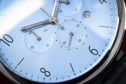  Shop Authentic Emporio Armani Chronograph Blue Dial Blue Leather Strap Watch For Men - AR1889 - Luxxuri
