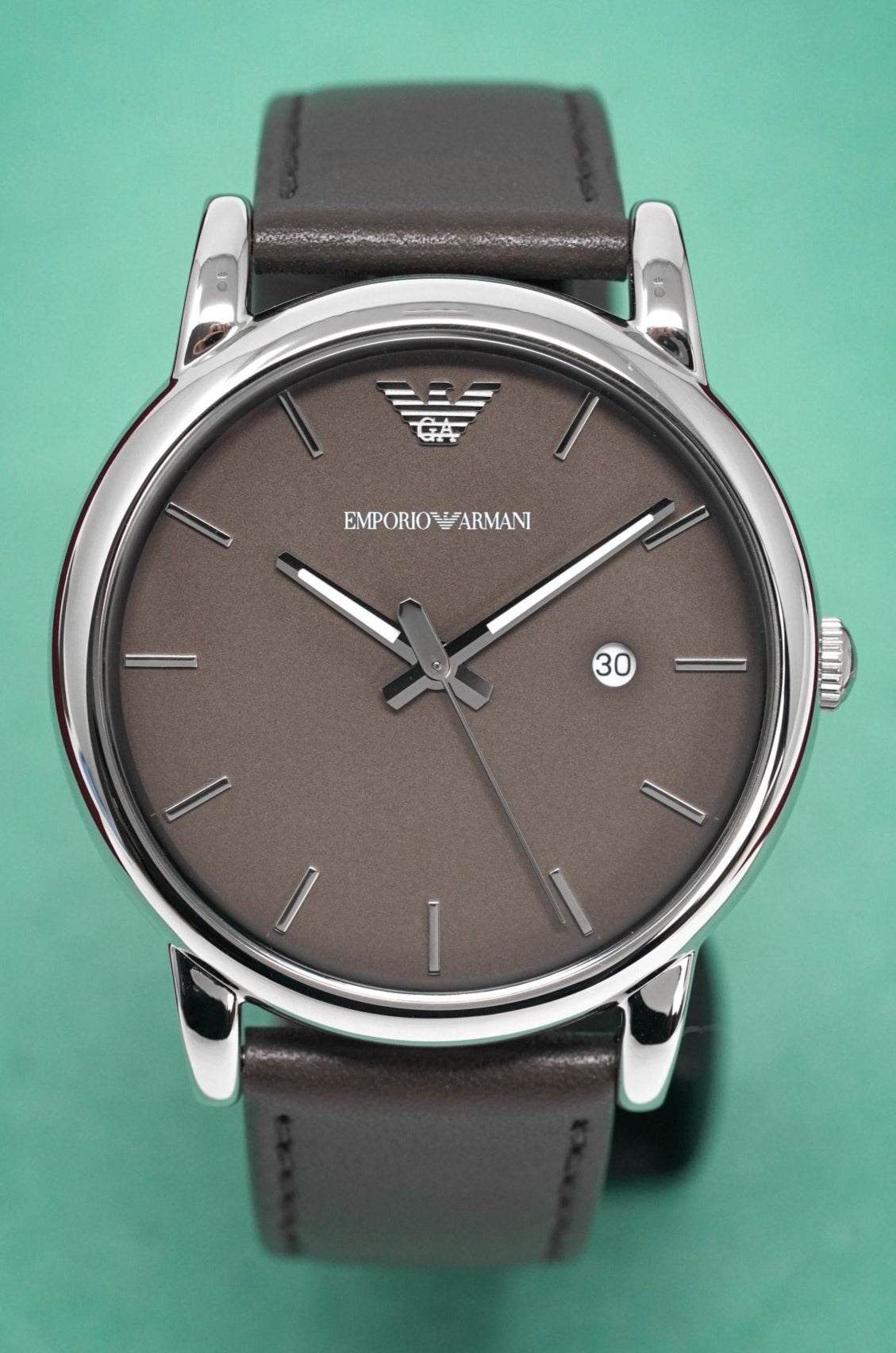  Shop Authentic Emporio Armani Classic Quartz Grey Dial Grey Leather Strap Watch For Men - AR1730 - Luxxuri