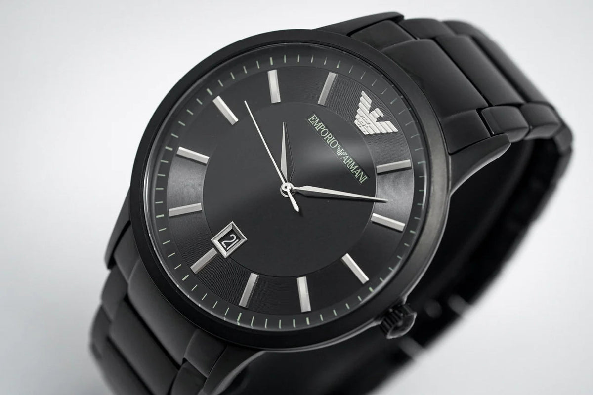  Shop Authentic Emporio Armani Renato Quartz Black Dial Black Steel Strap Watch For Men - AR11079 - Luxxuri