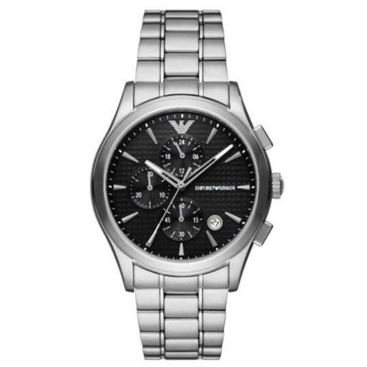  Shop Authentic Emporio Armani Paolo Chronograph Black Dial Silver Steel Strap Watch For Men - AR11602 - Luxxuri