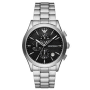  Shop Authentic Emporio Armani Paolo Chronograph Black Dial Silver Steel Strap Watch For Men - AR11602 - Luxxuri