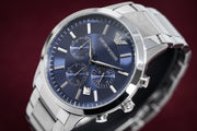  Shop Authentic Emporio Armani Renato Chronograph Blue Dial Silver Steel Strap Watch For Men - AR2448 - Luxxuri