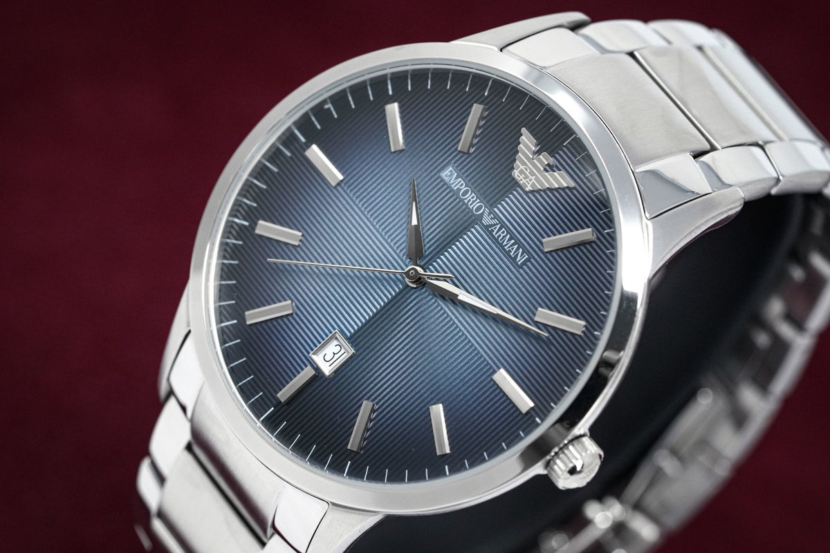  Shop Authentic Emporio Armani Renato Blue Dial Silver Steel Strap Watch For Men - AR2472 - Luxxuri