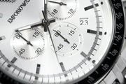  Shop Authentic Emporio Armani Sportivo Chronograph Silver Dial Silver Steel Strap Watch For Men - AR6073 - Luxxuri