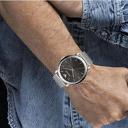  Shop Authentic Emporio Armani Luigi Analog Black Dial Silver Mesh Bracelet Watch For Men - AR11272 - Luxxuri