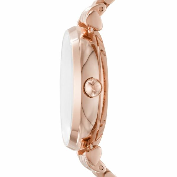  Shop Authentic Emporio Armani Gianni T-Bar Silver Dial Rose Gold Steel Strap Watch For Women - AR60023 - Luxxuri
