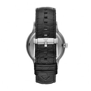  Shop Authentic Emporio Armani Renato Analog Black Dial Black Leather Strap Watch For Men - AR11186 - Luxxuri