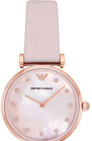  Shop Authentic Emporio Armani Gianni T Bar Mother Of Pearl Pink Dial Pink Leather Strap Watch For Women - AR1958 - Luxxuri