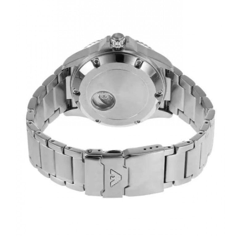  Shop Authentic Emporio Armani Meccanico Automatic Blue Dial Silver Steel Strap Watch For Men - AR60059 - Luxxuri