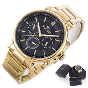  Shop Authentic Tommy Hilfiger Tyson Chronograph Black Dial Gold Steel Strap Watch For Men - 1710589 - Luxxuri