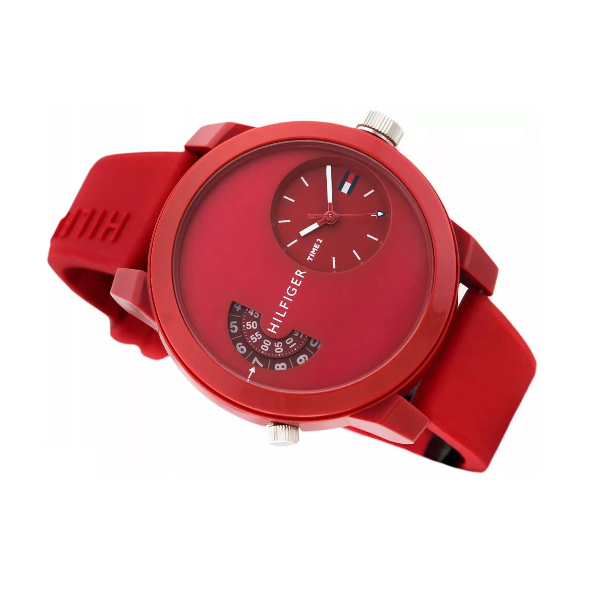  Shop Authentic Tommy Hilfiger Denim Red Dial Red Rubber Strap Watch for Men - 1791557 - Luxxuri