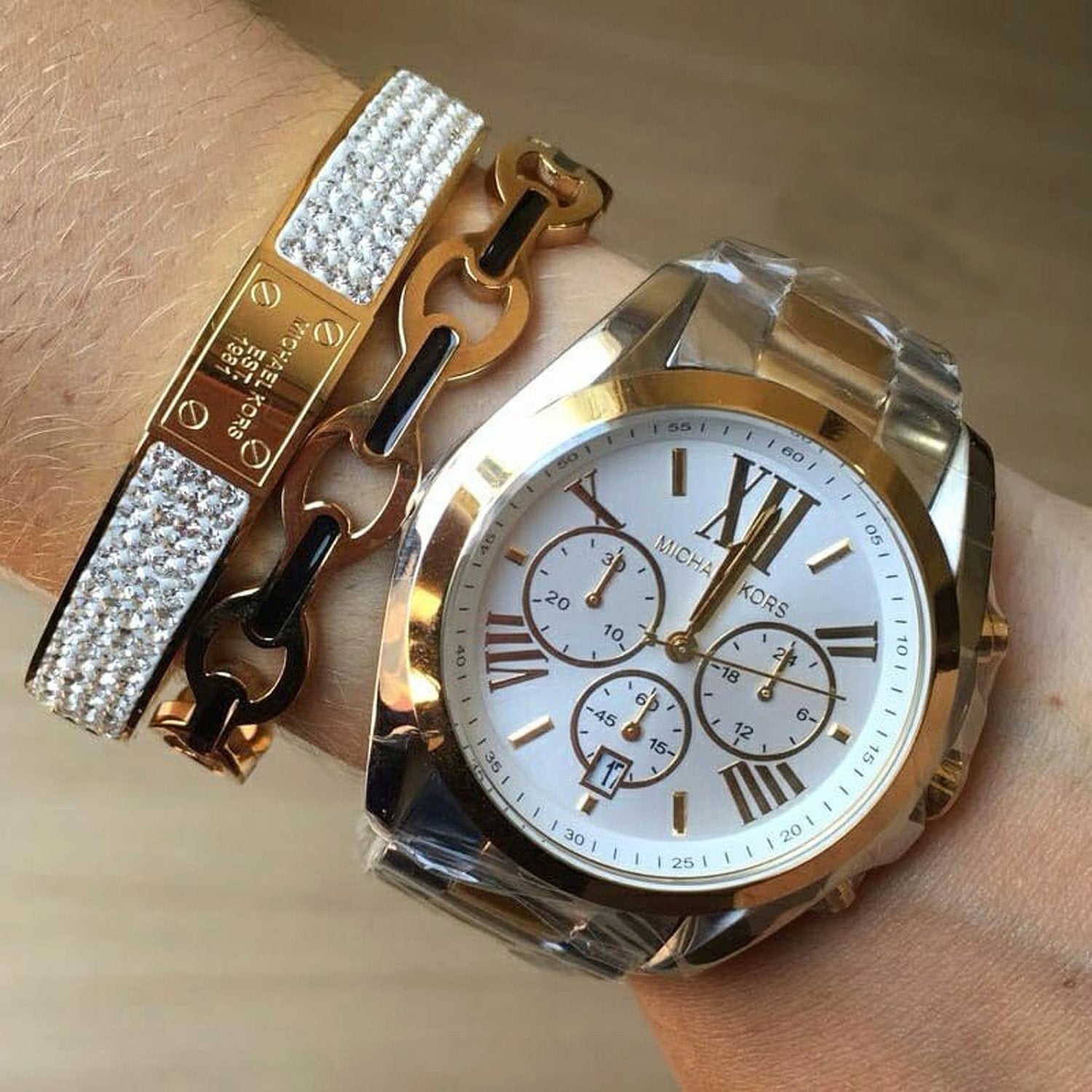  Shop Authentic Michael Kors Bradshaw Silver Dial Two Tone Steel Strap Watch for Women - MK5627 - Luxxuri
