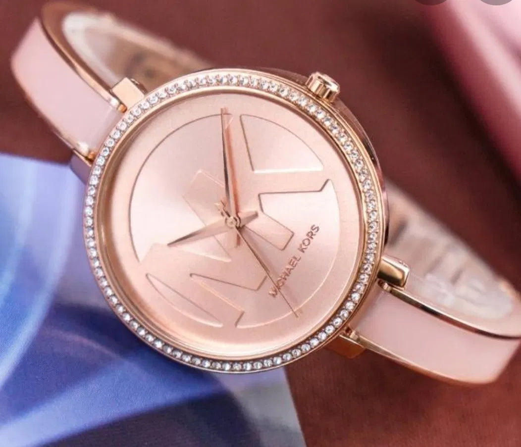  Shop Authentic Michael Kors Jaryn Analog Rose Gold Dial Pink Steel Strap Watch For Women - MK4545 - Luxxuri
