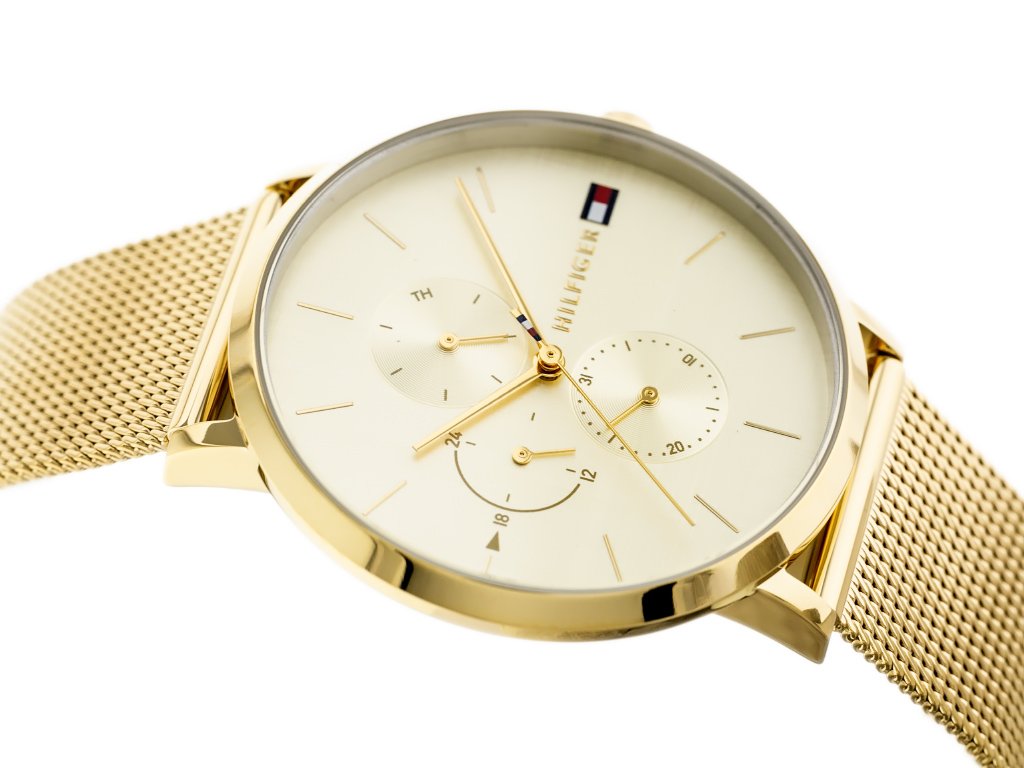 Shop Authentic Tommy Hilfiger Jenna Quartz White Dial Gold Mesh Bracelet Watch For Women - 1781943 - Luxxuri