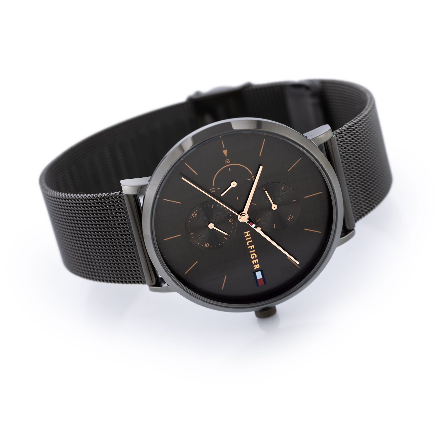  Shop Authentic Tommy Hilfiger Jenna Multifunction Grey Dial Grey Mesh Bracelet Watch For Women - 1781945 - Luxxuri