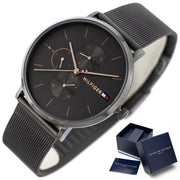  Shop Authentic Tommy Hilfiger Jenna Multifunction Grey Dial Grey Mesh Bracelet Watch For Women - 1781945 - Luxxuri
