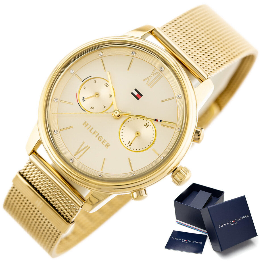 Shop Authentic Tommy Hilfiger Blake Quartz Gold Dial Gold Mesh Bracelet Watch for Women - 1782302 - Luxxuri