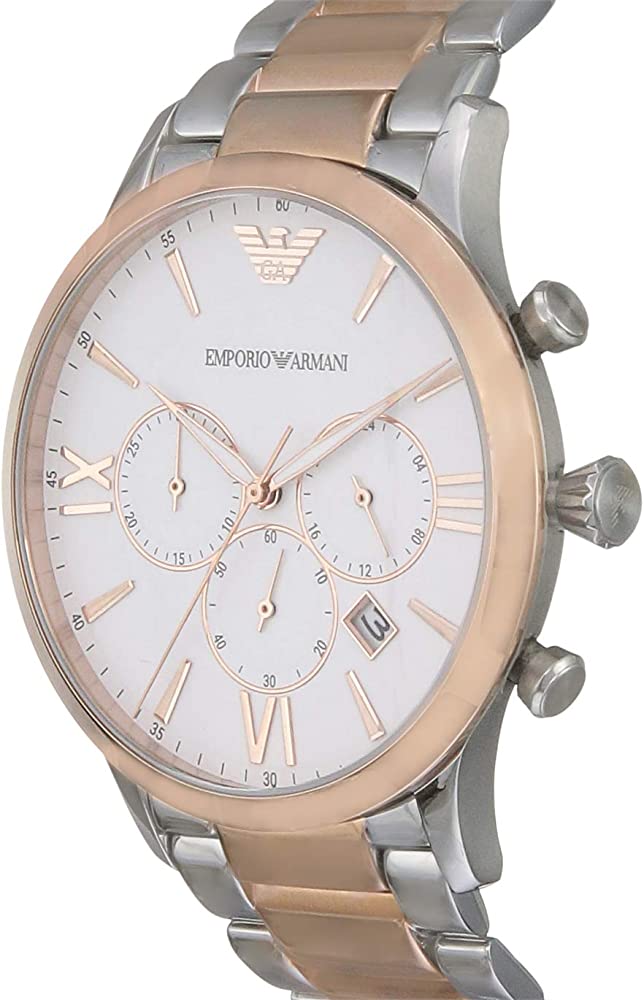  Shop Authentic Emporio Armani Giovanni Chronograph Quartz White Dial Two Tone Steel Strap Watch For Men - AR11209 - Luxxuri