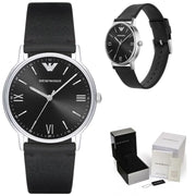  Shop Authentic Emporio Armani Kappa Analog Quartz Black Dial Black Leather Strap Watch For Men - AR11013 - Luxxuri