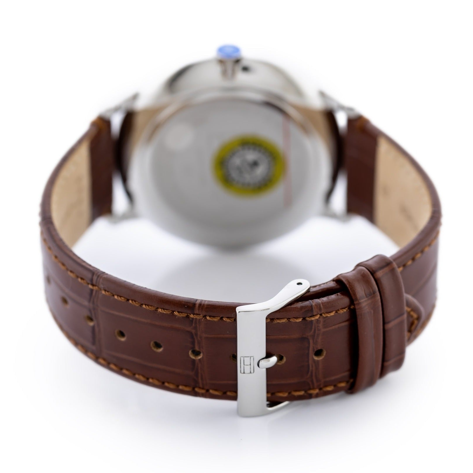  Shop Authentic Tommy Hilfiger Brad Chronograph White Dial Brown Leather Strap Watch For Men - 1710389 - Luxxuri