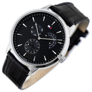  Shop Authentic Tommy Hilfiger Brad Chronograph Black Dial Black Leather Strap Watch For Men - 1710391 - Luxxuri