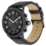  Shop Authentic Tommy Hilfiger Briggs Black Dial Black Leather Strap Watch for Men - 1791426 - Luxxuri